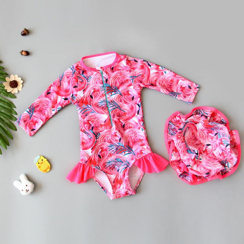 Girls Cartoon Swimsuit With Quickdry Polyester For Water Play And Sun Protection