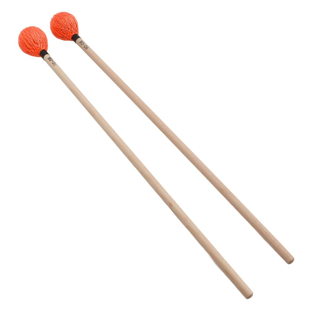 1 Pair Marimba Mallets Medium Hard Yarn Head with Maple Handle for Percussion Playing MQ‑06