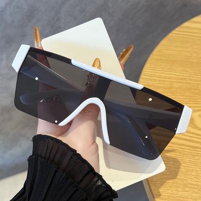 Fashion Square Sunglasses, Personalized One-Piece Colorful Sunglasses, Trendy Sunglasses