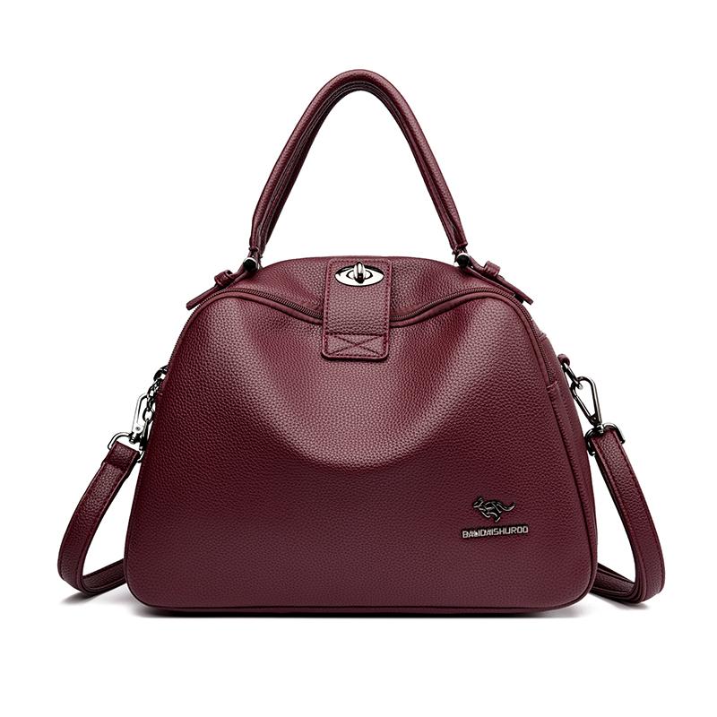 Простая и модная наплечная сумка женская ретро-сумка через плечо повседневная сумочка подходящая для ежедневного использования шоппинга поездок на работу 33 cm14 cm22 cm красный 2490₽