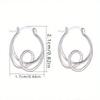 1Pair Sterling Silver Knot Hoop Earrings - Unique Twisted Line Design, Hypoallergenic Korean-Japanese Style, Fashion Jewelry Gifts for Daily Wear