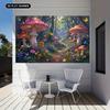 2D flat 1pc dreamy mushroom forest background fabric fantasy forest scenezyc