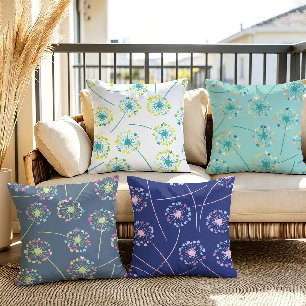 Dandelion Pattern Cushion Cover Plush Fabric Soft DoubleSided Printed Sofa Warm Winter Home Gift Pillow Cover