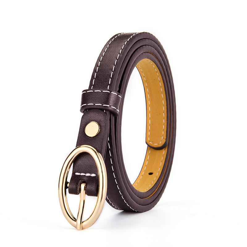 Thin Belt Women'S Design Sense Decorative Oval Pin Buckle Retro Thin Jeans Small Belt