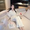 High-End French Princess Style Sea Island Cotton Women's Pajamas - Autumn/Winter Thick Cardigan Homewear