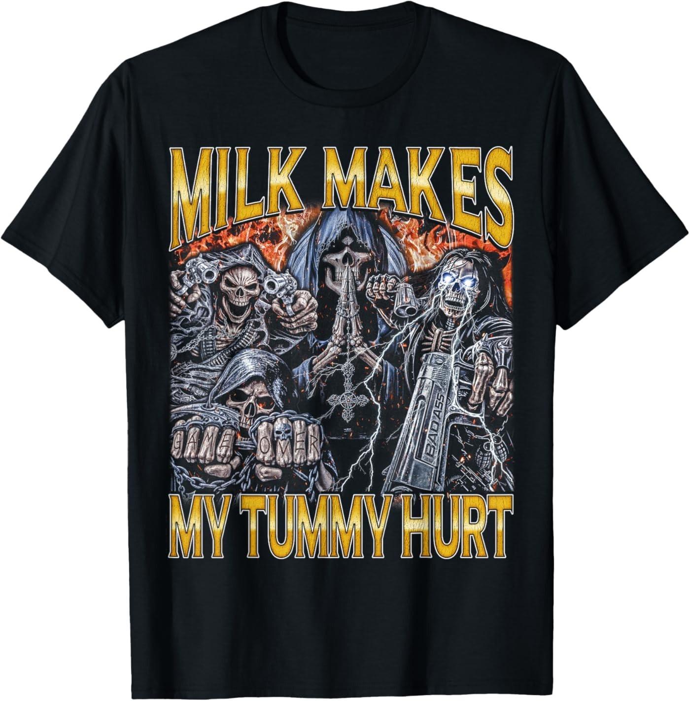 Milk Lactose - Edgy Skeleton Cool Hard Skeleton Meme T-Shirt S