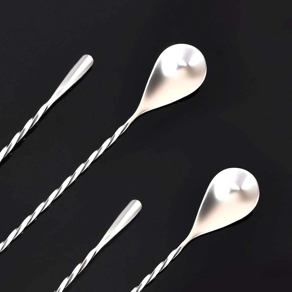 2 Pack Bar Spoon, Cocktail Stirrers, Long Spoons for Stirring, 12 Inch Professional Spiral Stir Spoon for Bartenders, Home Bar Mixing Cocktail Making