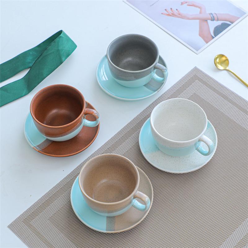 Korean Ins Wind Small Fresh Ceramic Coffee Cup and Saucer Set Afternoon Tea Nordic Style Creative Small Exquisite Coffee Cup