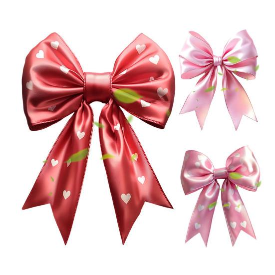 Yousheng Large Pink Red Bow Window Clings Valentine's Day Window Decals Cute Reusable Static Sticker for Wedding Anniversary Party Home Glass Door
