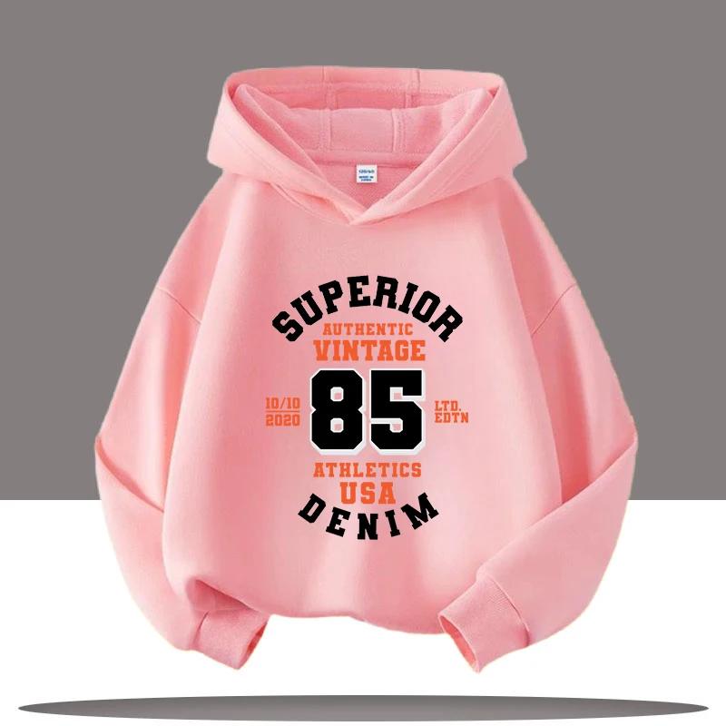 New Retro Digital Printed Children's Hooded Cartoon Boy and Girl Casual Autumn Hoodie