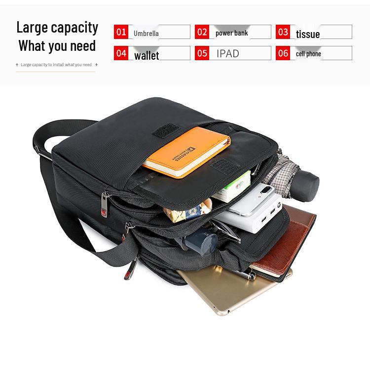 Swiss Army Knife Men's Oxford Shoulder Bag: Vertical Crossbody & Handbag for Business Commute