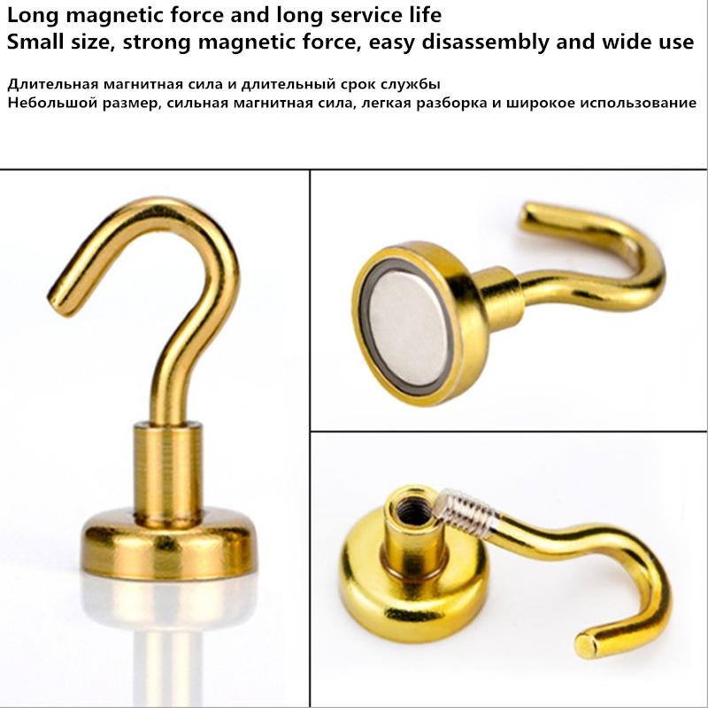 8 Piece Magnet Hook,neodymium Magnet Hook,kitchen and Bathroom Organizer,maximum Suction Power 22 Kg,refrigerator Magnet Bracket