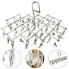 35 Pegs Draining Stainless Steel Rack Clothes Hanger Underwear Hooks Clothes Airer Dryer Socks Clip