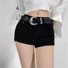 Black Sexy Gothic Denim Shorts Women Skinny High Street Low Waist Summer Y2k Streetwear Punk Style Fashion Ladies