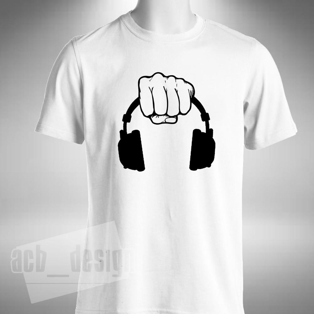Hand Hold Headphones T-Shirt Music Dj Clubbing Deep House Old Skool Raver