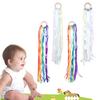 Rainbow Natural Wooden Ribbon Newborn Sensory Bell Toy Shower Gifts Dancing Prop