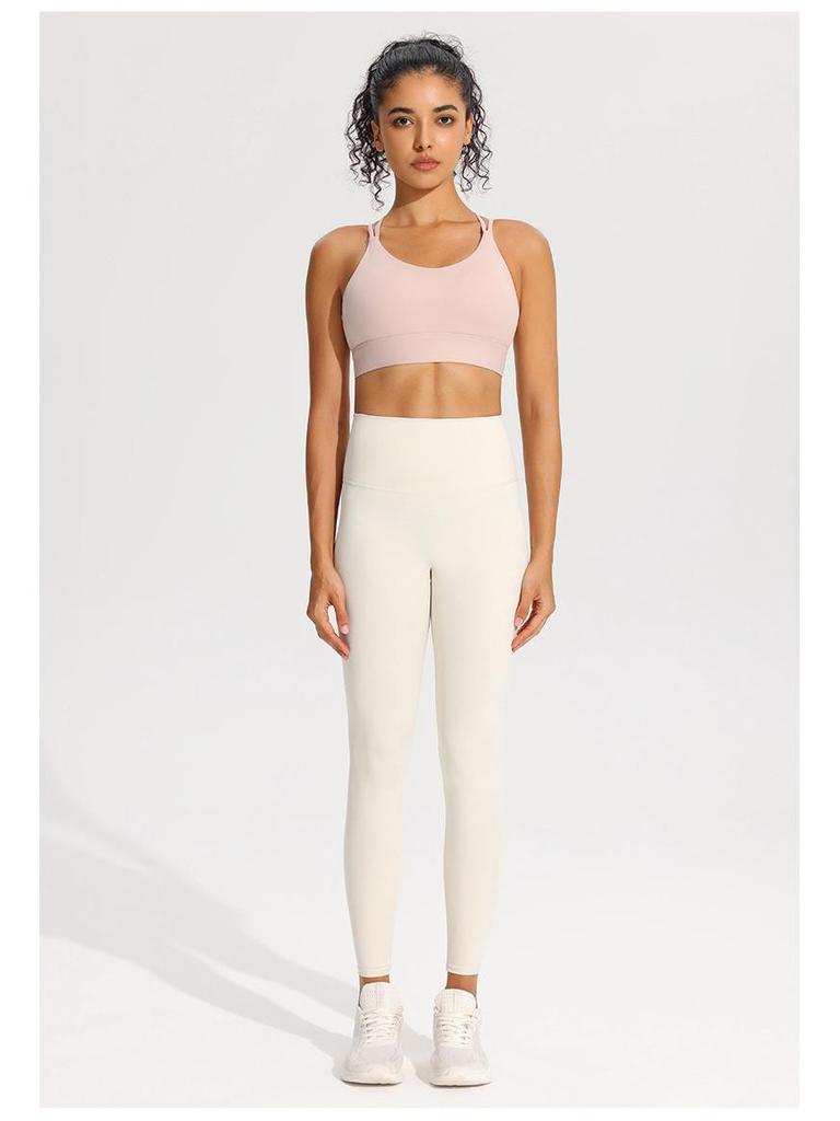 Soutien-gorge de sport de yoga antichoc à bretelles fines - Sèche rapidement, galbant et design dos magnifique