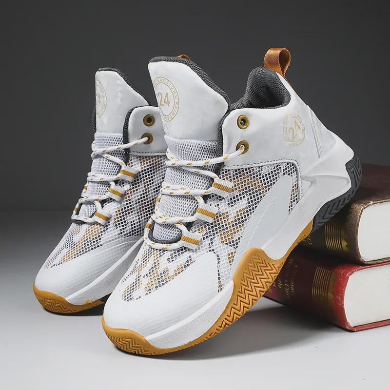 Sapatos de Basquetebol para Crianças - Ténis Desportivos Antiderrapantes e com Absorção de Choque para Treino de Primavera e Verão