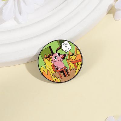 Kreslený pes Animace UV Tisk Špendlíky Vlastní Toto Je V Pořádku Odznaky Klopové Odznaky Oblečení Vtipné Šperky Dárek pro Děti Přátele