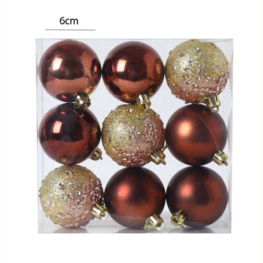 9pcs Creative Christmas Ball Set 6cm Hanging Ornament DIY Supplies Christmas Tree Pendant  Room
