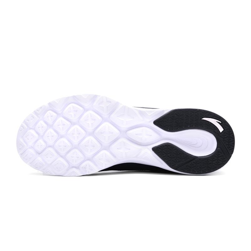 Anta Textile, Synthetic Leather Cushioning Slip Resistant Balance Lightweight Low Top Casual Running Shoes Men's Black Sneakers 912355592-4