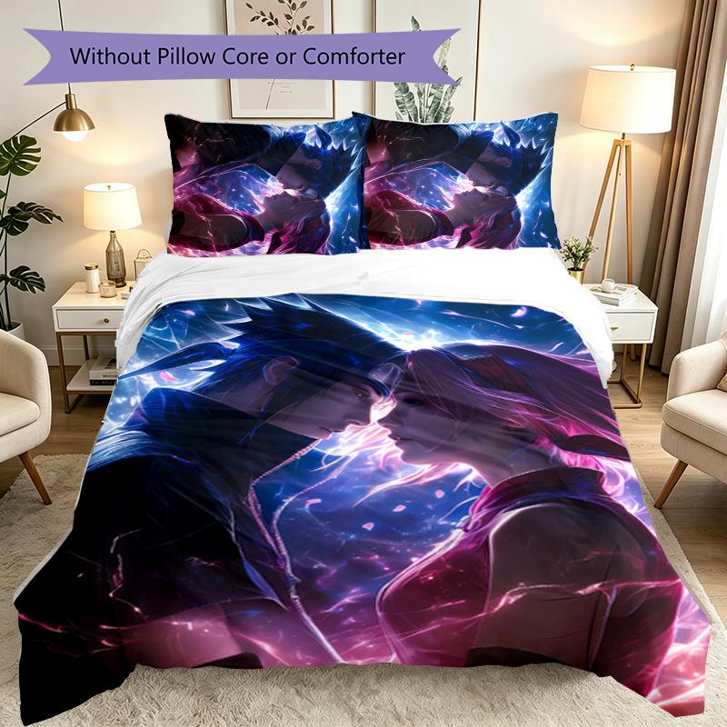 3pcs Duvet Cover Set, Game Role Naruto Bedding Set, Machine Washable, Breathable Fabric, All-Season Cozy Bedroom Accessory