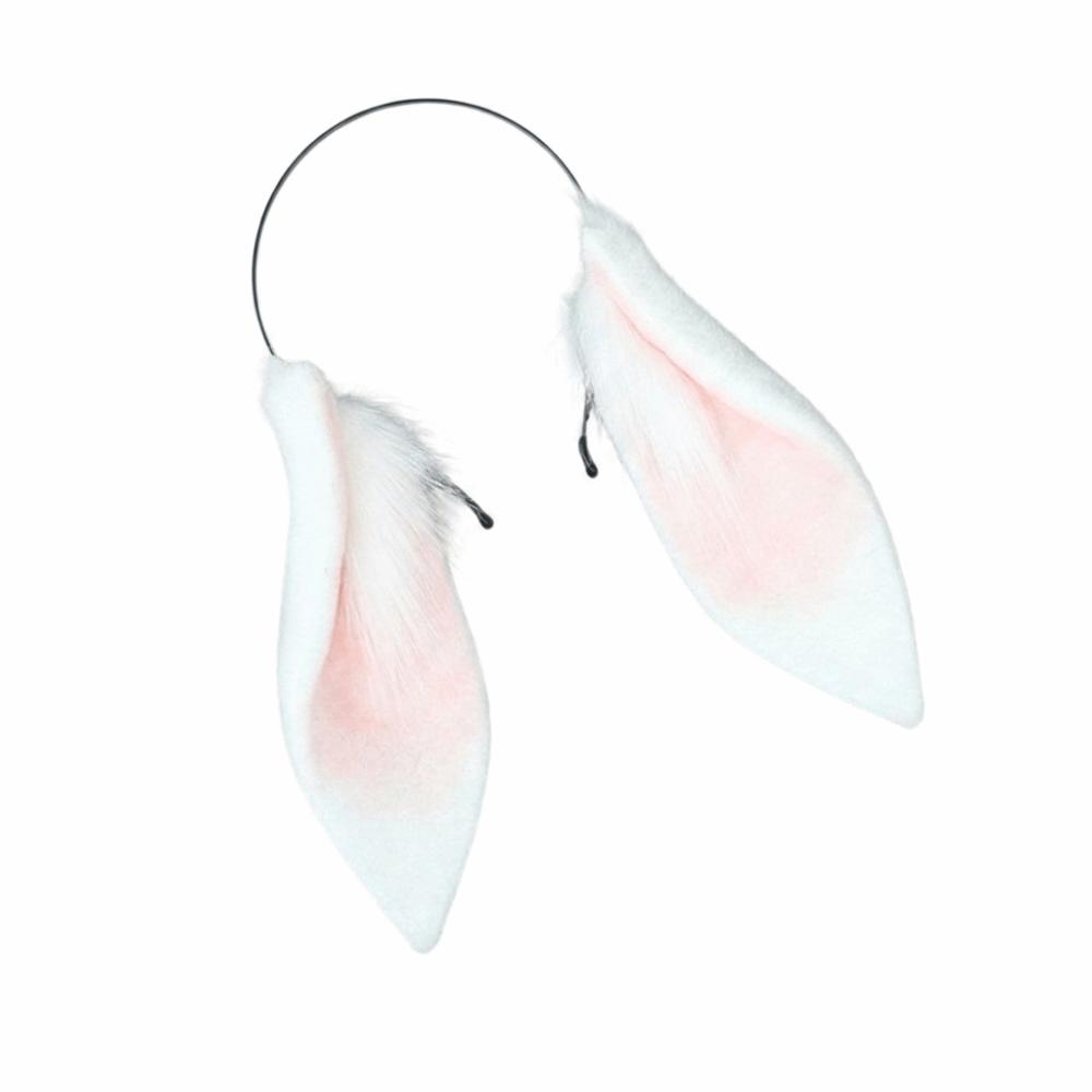 Soft Rabbit Ears Hair Hoop Faux Fur Plush Headwear Fashion Bunny Ears Headband Cosplay