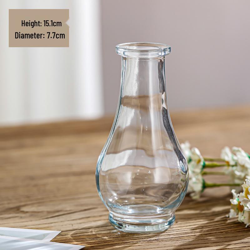 Retro Embossed Transparent Glass Vase: French-Inspired Luxury Home Decor for Living Room