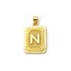 2pcs Letter Brass Charm Pendant 18K Gold Plated Rectangle " A-Z "Pendants For DIY Making Necklace Jewelry Findings  27mm X 16mm