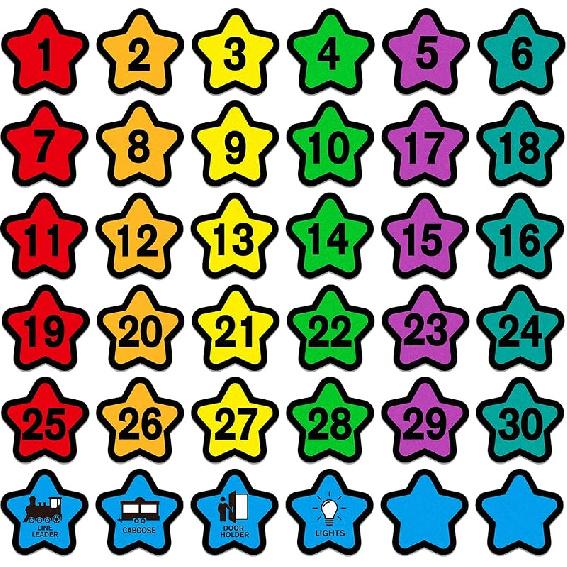 WhatSign Line up Spots for Classroom Floor Stickers - 36Pcs Number Stickers Floor Numbers for Classroom Lining up for Back to School Kindergarten