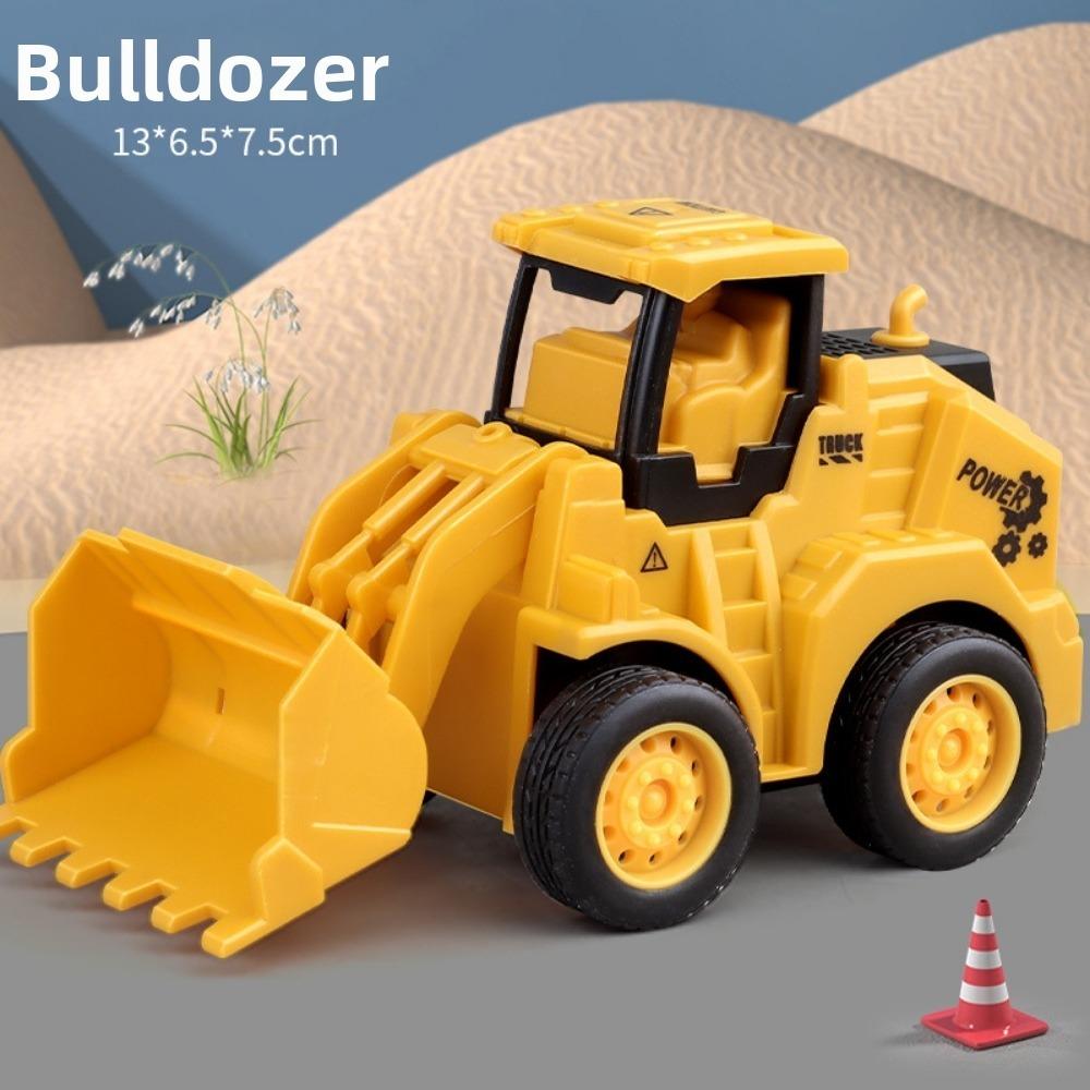Yellow Press Sliding Press Car 6 Styles Excavator Roller Bulldozer  Children Educational Toys