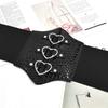 PU Leather Female Waistband Dress Girdle Wide Waist Belt Luxury Love Buckle Cummerbunds  Dress