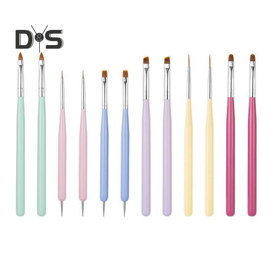 Nail Art Brushes Set Nail Design Painting Brush Kit for Gel Acrylic Detailing Dotting Ergonomic Handles Nail Dotting Tool for Beginners Pros