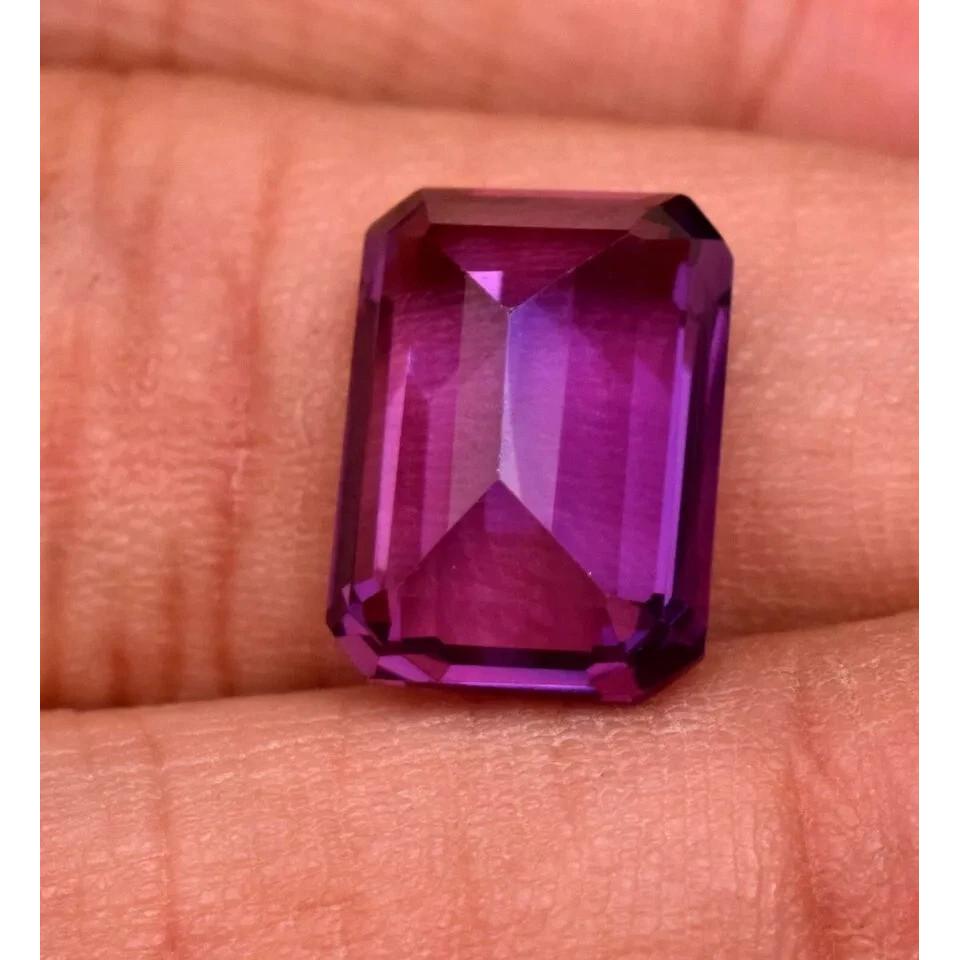 Natural Purple Pink Sapphire Emerald Cut 10+ Ct Stunning Certified Gemstone