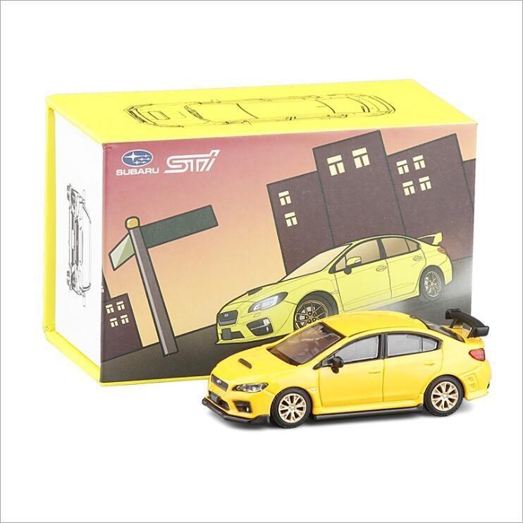 

Jkm Alloy Car Children s Toy 164 Subaru Sti Super Sports Car Static Model Display Box Yellow