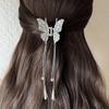 Shiny Rhinestones Butterfly Hair Claw Clips For Women Girl Vintage Long Chain Tassel Claw Clip New Chinese Style Accessories
