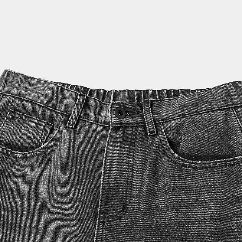 HLA Black Whale Men's Elastic Waist Relaxed Straight Jeans