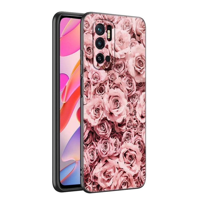 Beautiful Rose Bling Picture Phone Case For Xiaomi Mi A2 8 9 SE Note 10 10T 11 12 Lite 9T 11T 12S 12T Pro A3 6X 12X Black Cover