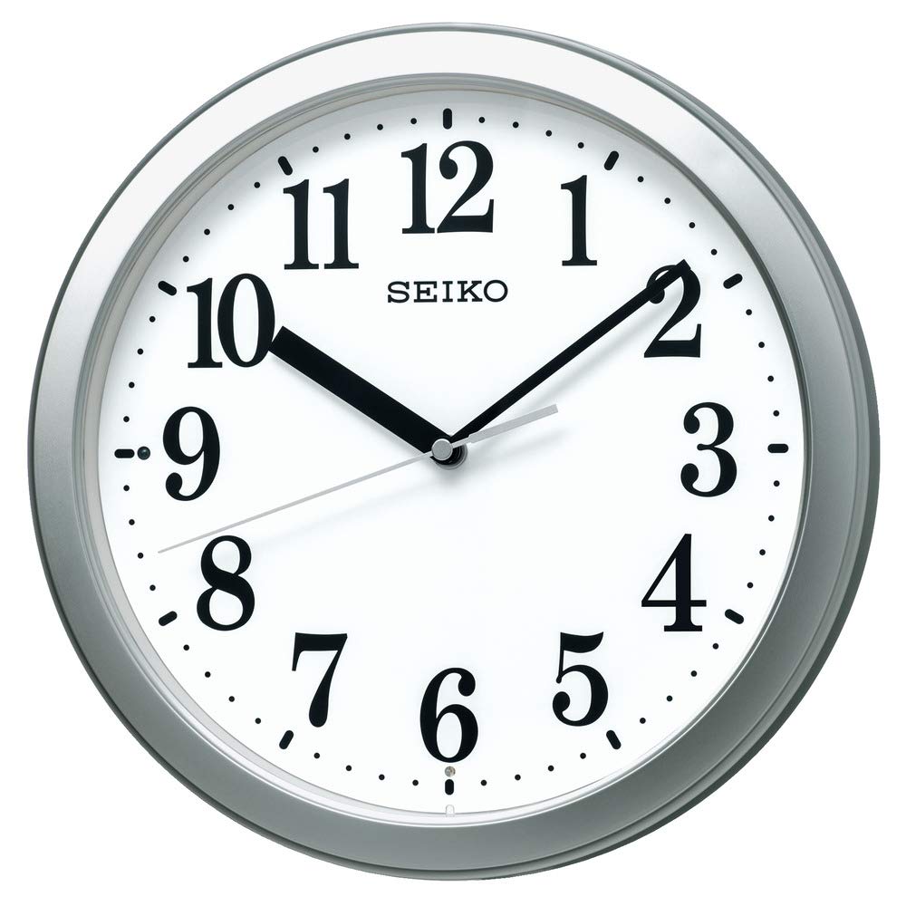 Seiko Clock Wall Radio Compact Silver Diameter x BC416S Clock, Controlled, Analog, Size, Metallic, 28.0 4.6 cm,