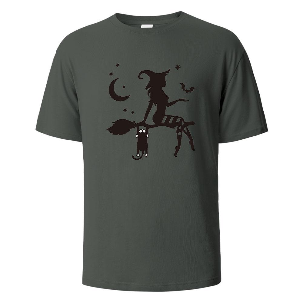 Witch Print t shirts 100 Cotton Summer Tees For Men Women Oversize Casual Tops t shirts
