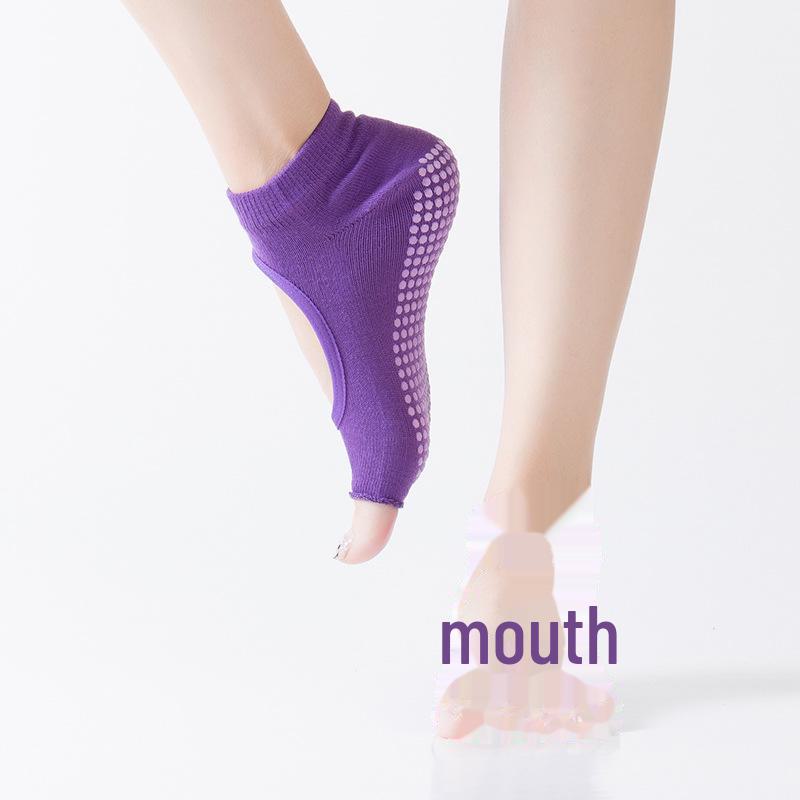 "Women's Backless Anti-Slip Open-Toe Yoga & Pilates Socks, Five-Finger Design for Spring & Summer"