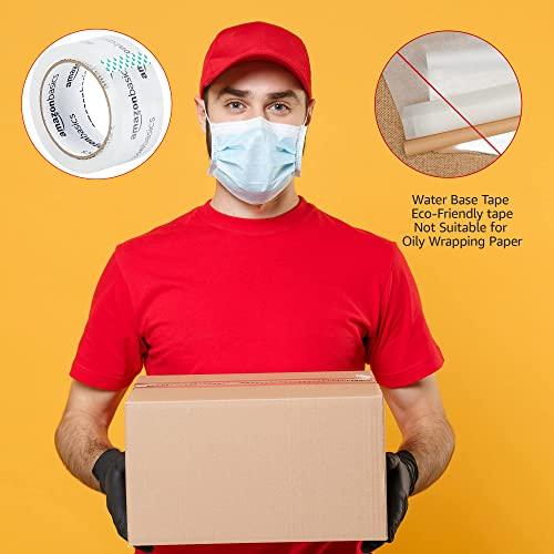 Amazon Basic Packaging OPP Tape, 48mm Wide X 100m Long, Double-Length Roll, Pack of 6, Crystal Clear
