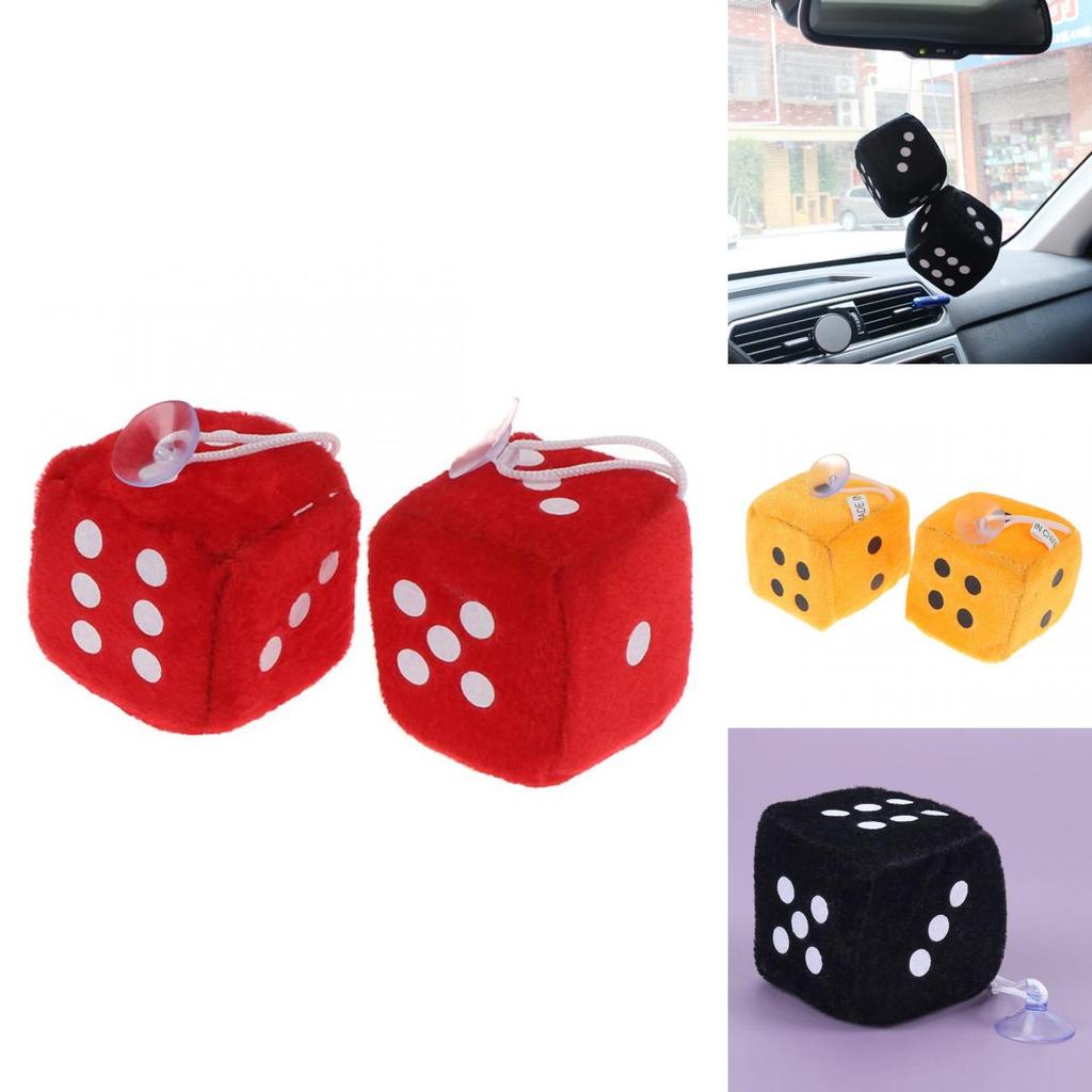 Plush Dice Party Pendant Soft Fluffy Car Decoration