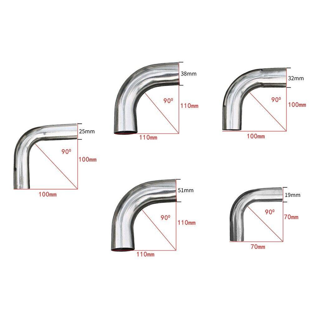 Stainless Steel 304 Elbow 90 Degree Pipe Exhaust Tube Bend Mandrel 19mm-51mm OD