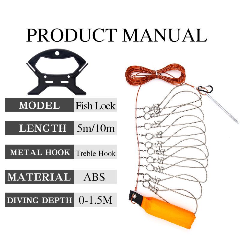 Stainless Steel Fish Lock: 5-Buckle Simple Pack or 10-Buckle Deluxe Pack