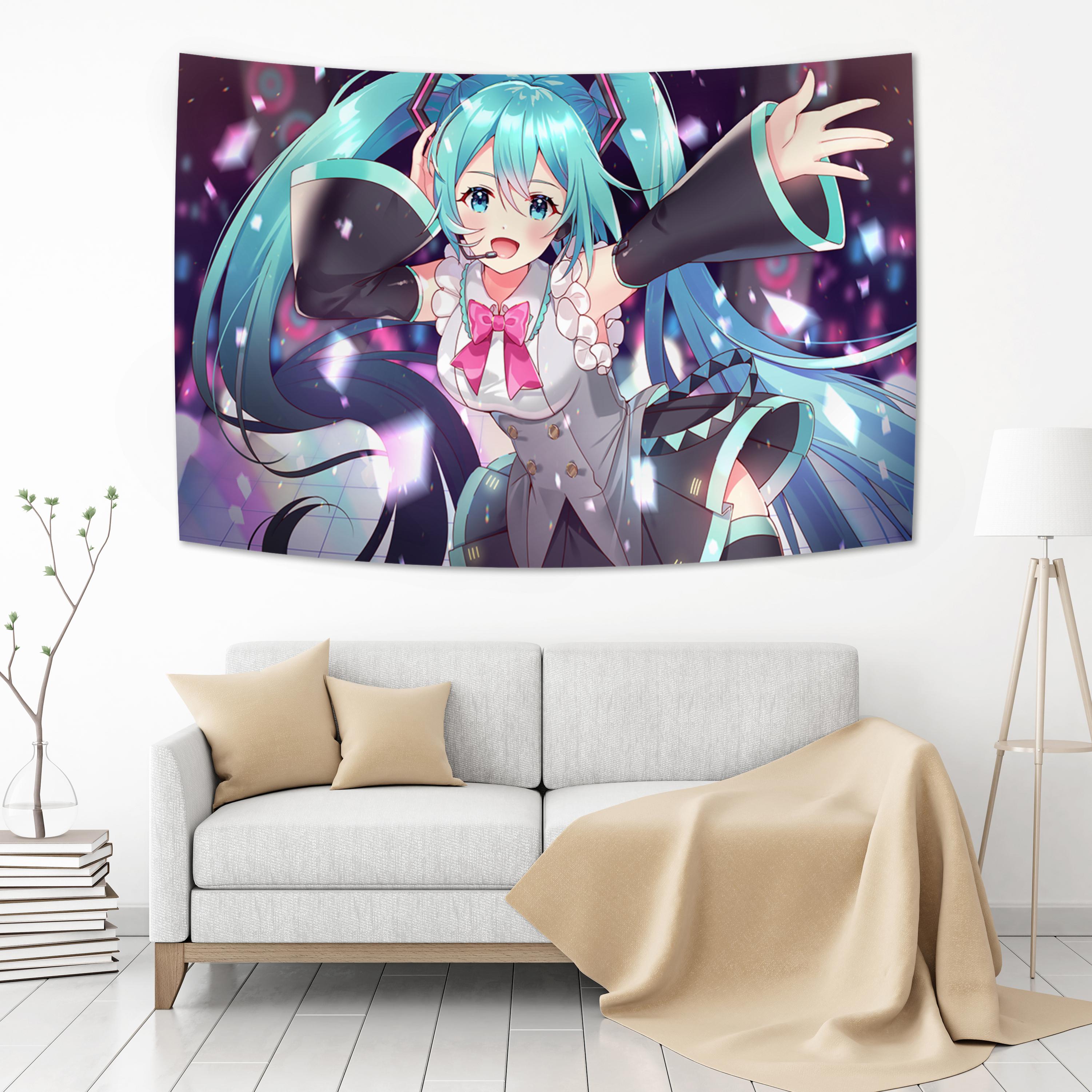 Anime Girl Tapestry Wall Hanging Kawaii Room Decor Hippie Japanses Anime Large Cloth Wall Tapestry Dormi Bedroom Decoration Home 100X70CM