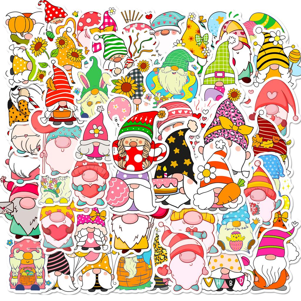 50 Cartoon Dwarf Cake Stickers Shrimp Skin Kids Cute Creative Dwarf Stickers