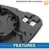 Right Side Mirror Glass Replacement No.7P6857522B/7P6857522C W/Backing Plate for Volkswagen Touareg 2010-2018