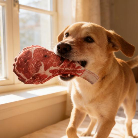 Tomahawk Steak Dog Chew Toy Bite Resistant Squeaky Stuffed Steak Universal Puppy Cat Teething Cleaning Interactive Toy Pet Supplies