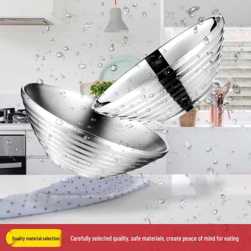 JingJingRS 304 Stainless Steel Gold-Plated Noodle Bowl